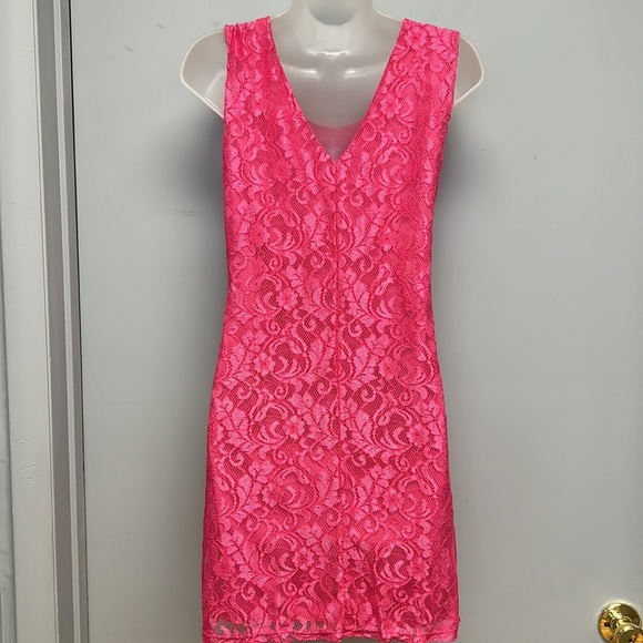 NWT Pacsun Kirra Fuchsia Lace Mini Dress Size XLG - Picture 4 of 6